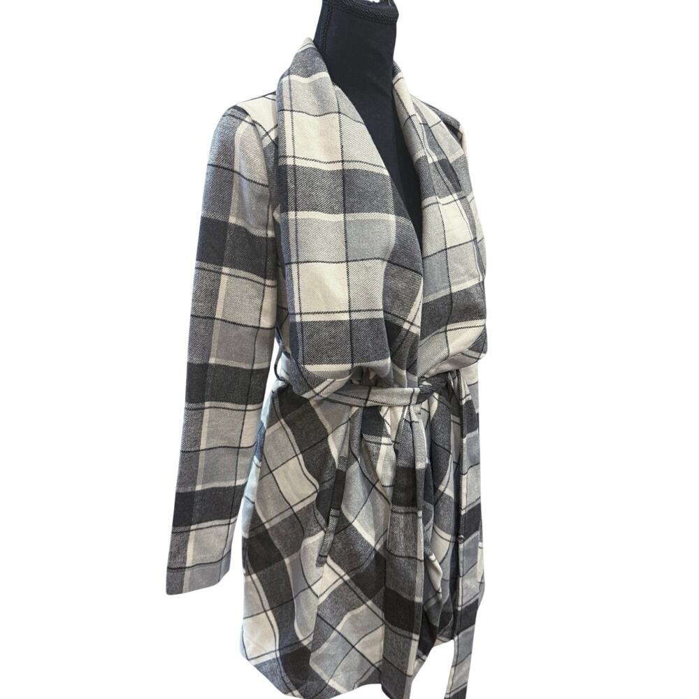 NWT Matilda Jane Womens XS Black Grey Plaid Check It Twice Jacket Sweater Coat